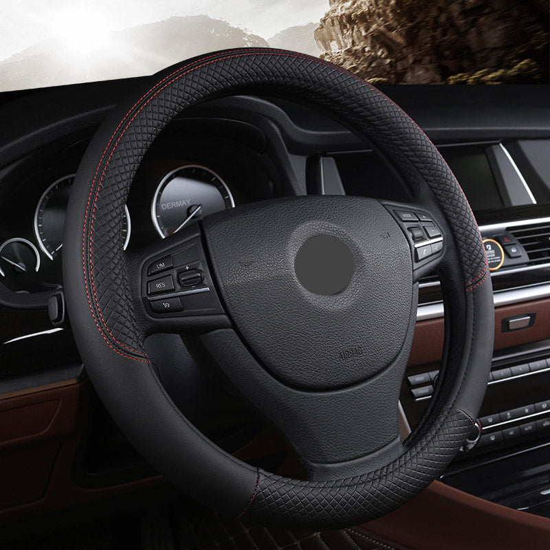 Leather universal car steering wheel cover