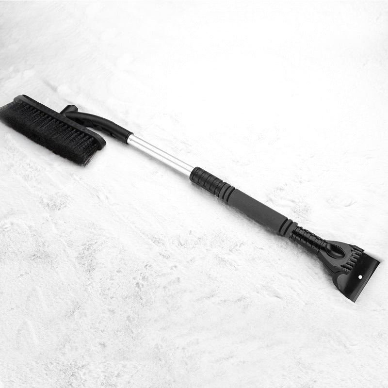 Extendable car snow brush and ice scraper with foam grip