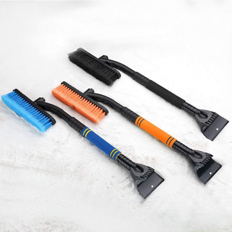 Extendable car snow brush and ice scraper with foam grip