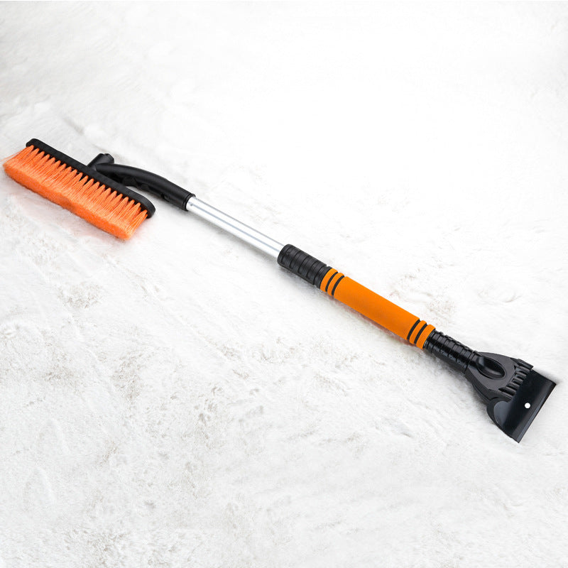 Extendable car snow brush and ice scraper with foam grip