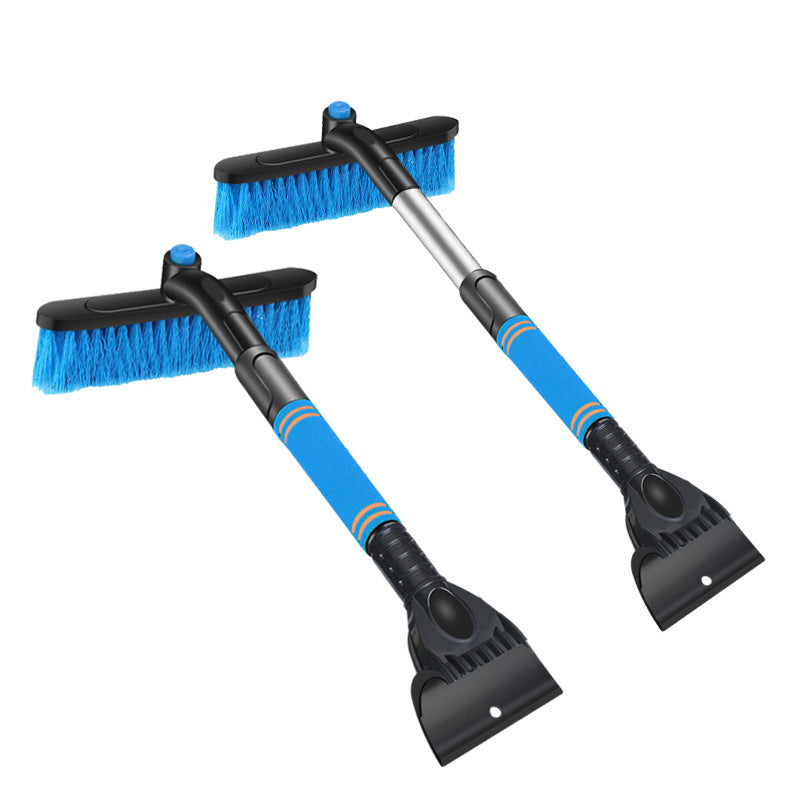 Extendable car snow brush and ice scraper with foam grip