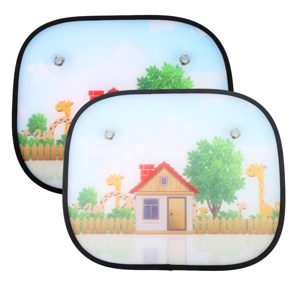 House design car window sun shades — pair with suction-cup fitting