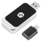 Wireless CarPlay adaptor – angled view with USB-C adapter