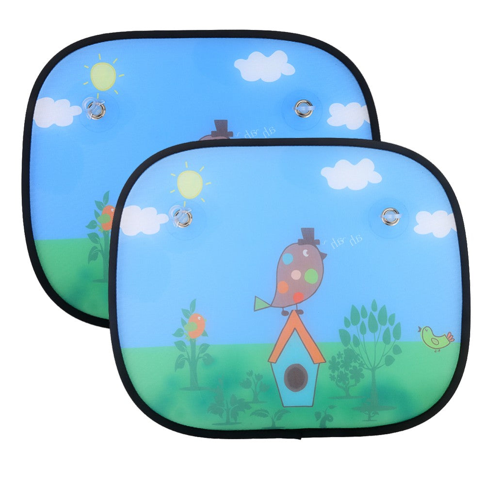 Bird design car window sun shades — pair with suction-cup fitting