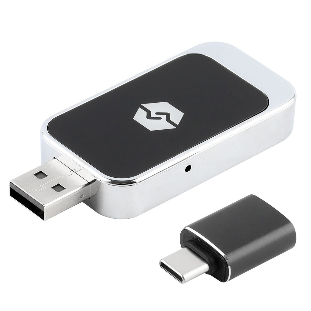 Wireless CarPlay adaptor – USB-A plug and USB-C adapter