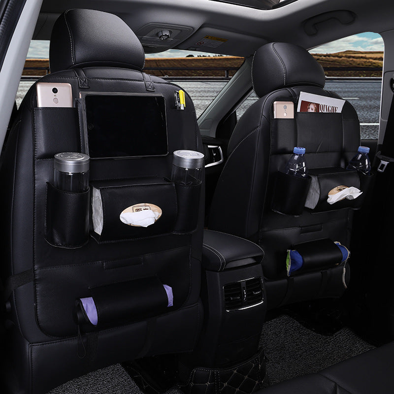 Premium Leather Backseat Organizer – Business Black